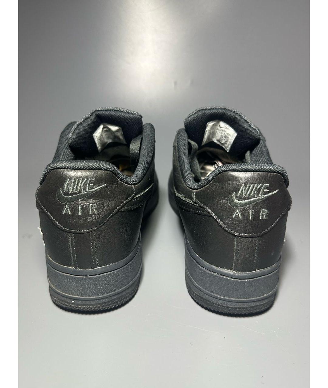 NIKE Черные кожаные низкие кроссовки / кеды, фото 4