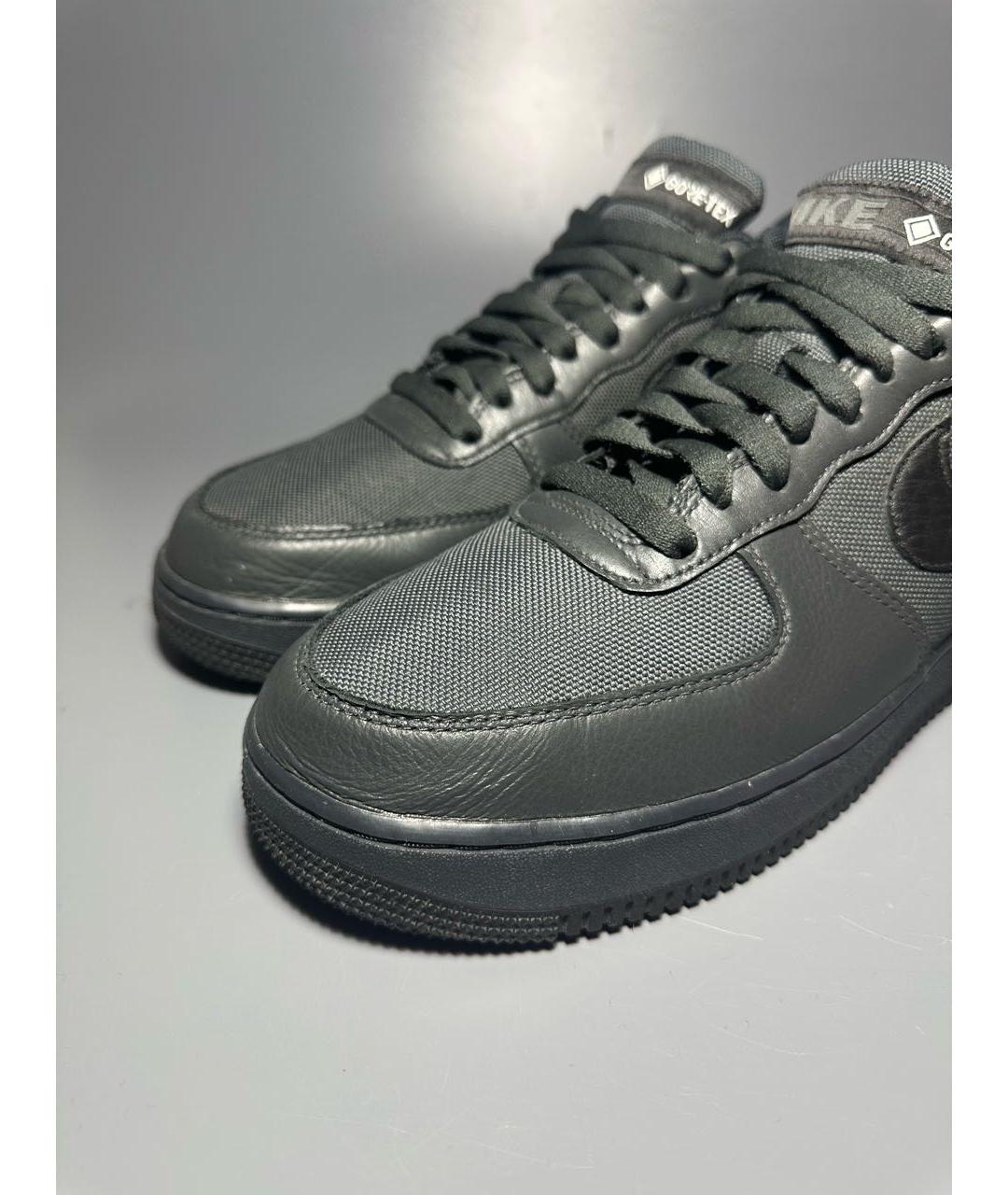 NIKE Черные кожаные низкие кроссовки / кеды, фото 6