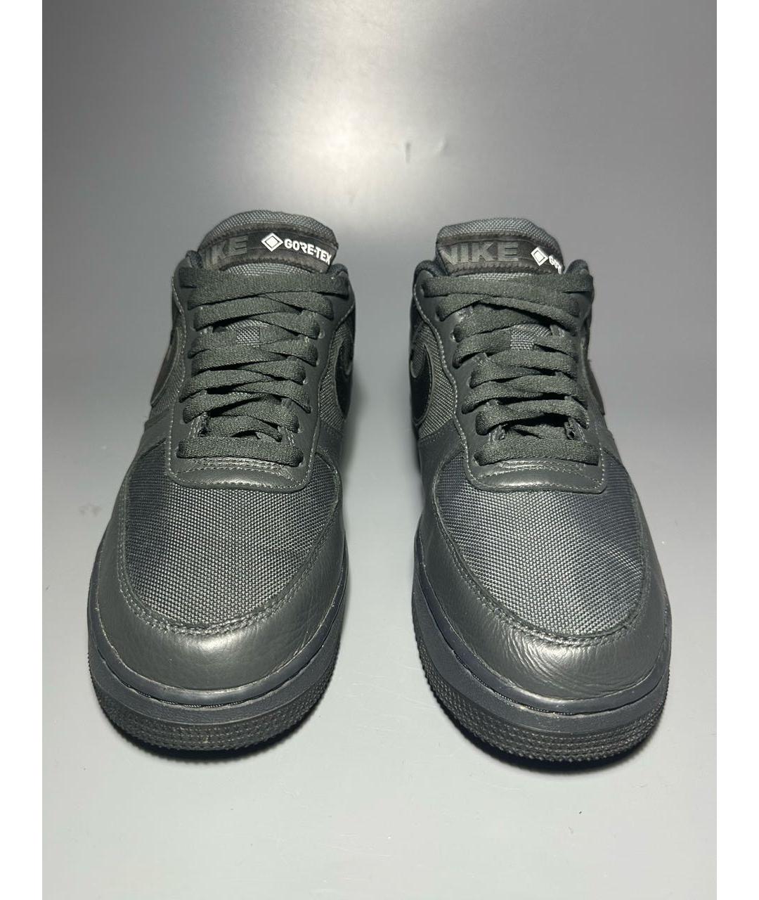 NIKE Черные кожаные низкие кроссовки / кеды, фото 2