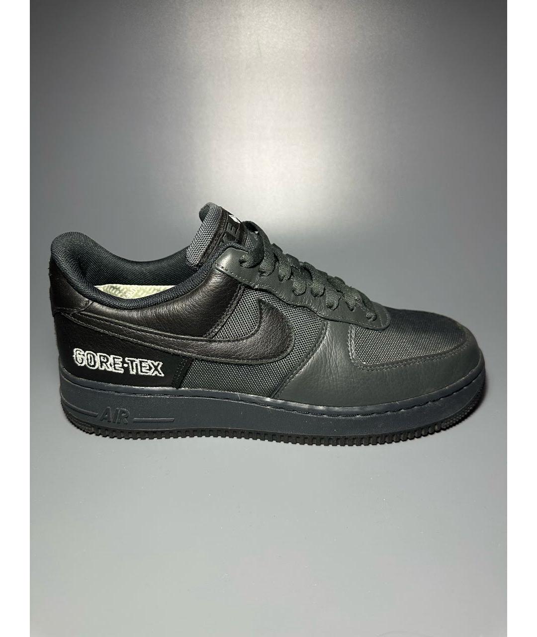 NIKE Черные кожаные низкие кроссовки / кеды, фото 9