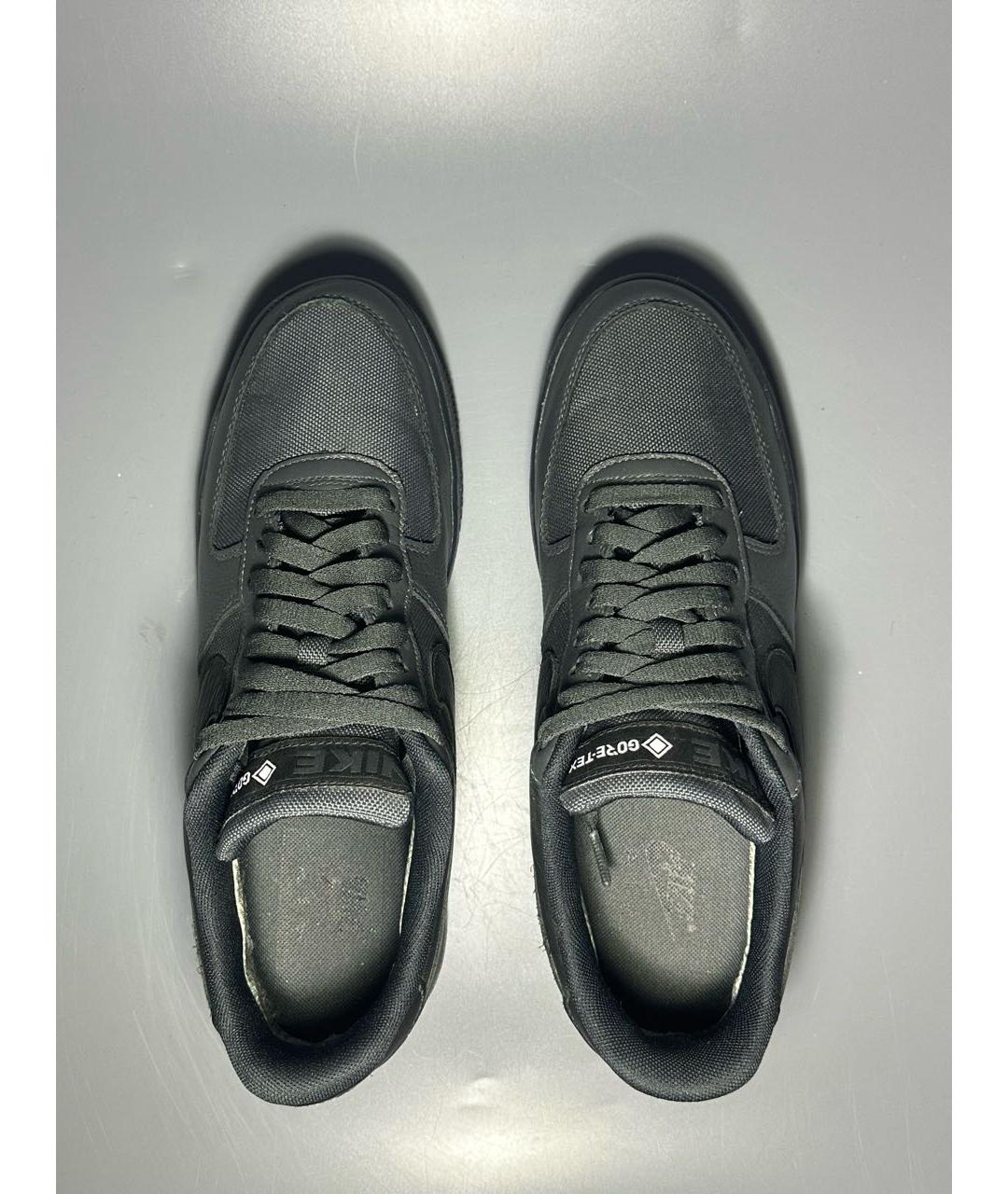 NIKE Черные кожаные низкие кроссовки / кеды, фото 3