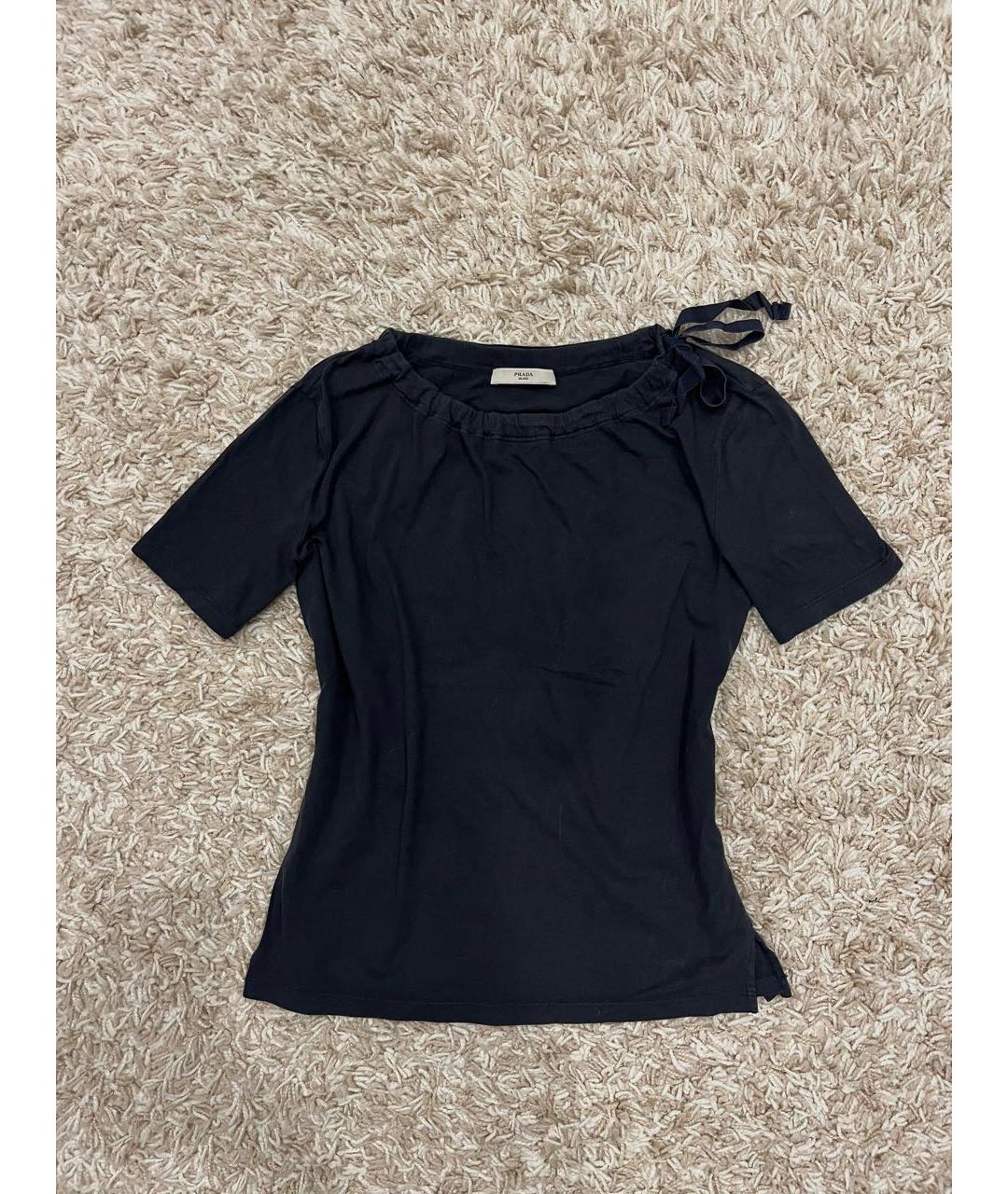 PRADA Черная хлопковая футболка, фото 5
