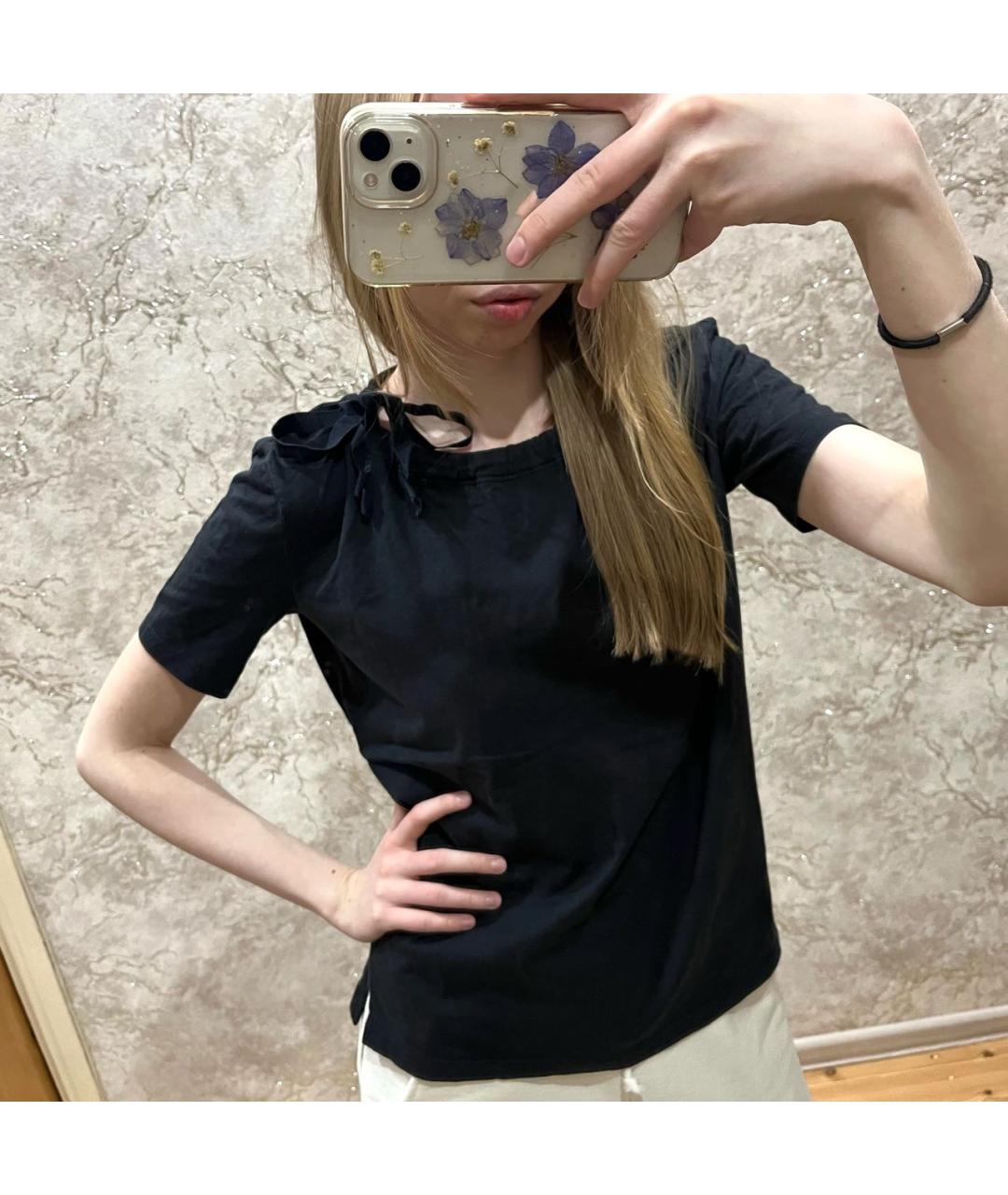 PRADA Черная хлопковая футболка, фото 4