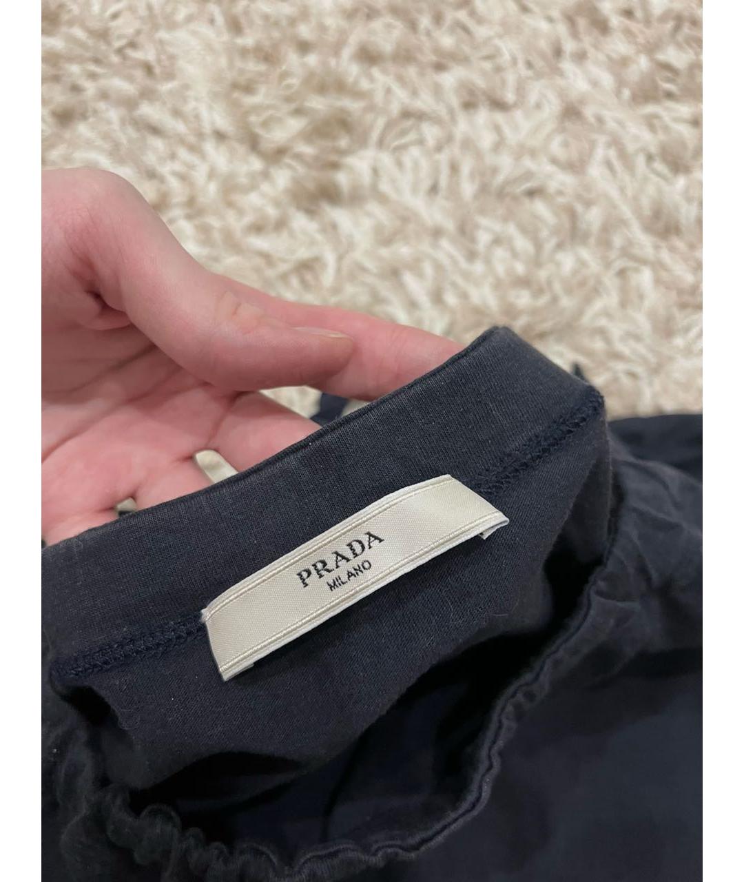 PRADA Черная хлопковая футболка, фото 2