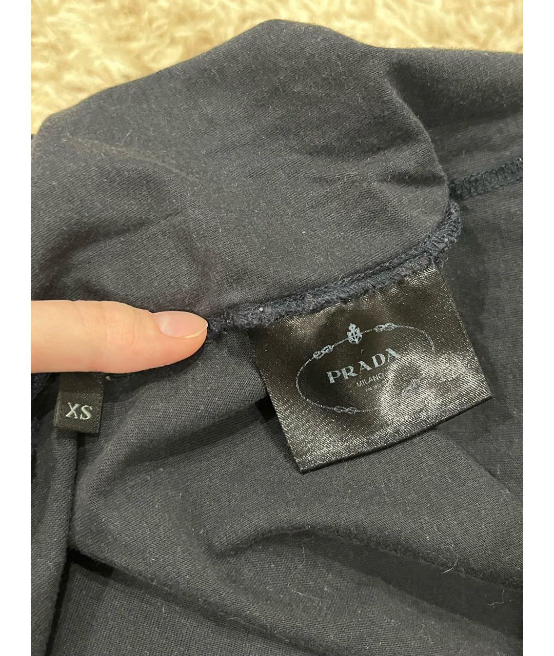 PRADA Черная хлопковая футболка, фото 3