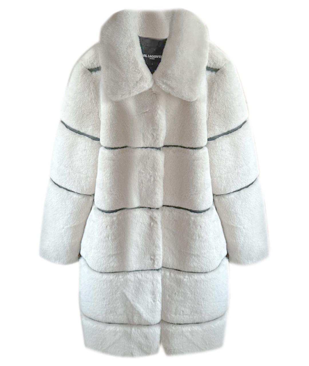 KARL LAGERFELD Бежевая синтетическая шуба, фото 1
