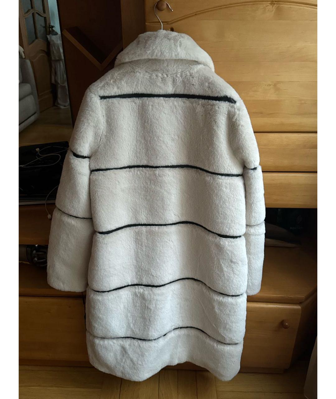 KARL LAGERFELD Бежевая синтетическая шуба, фото 3