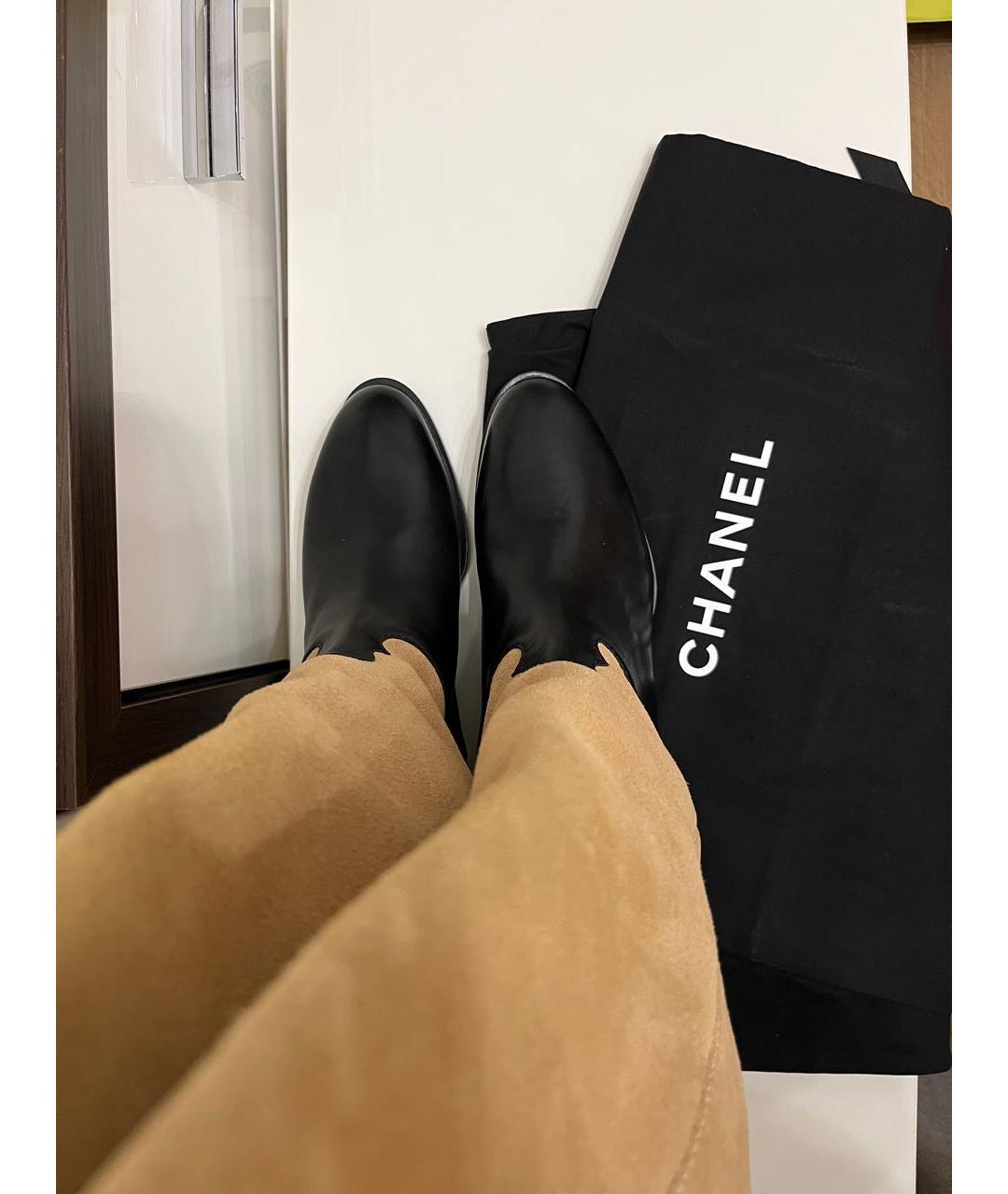 CHANEL Бежевые замшевые ботфорты, фото 4