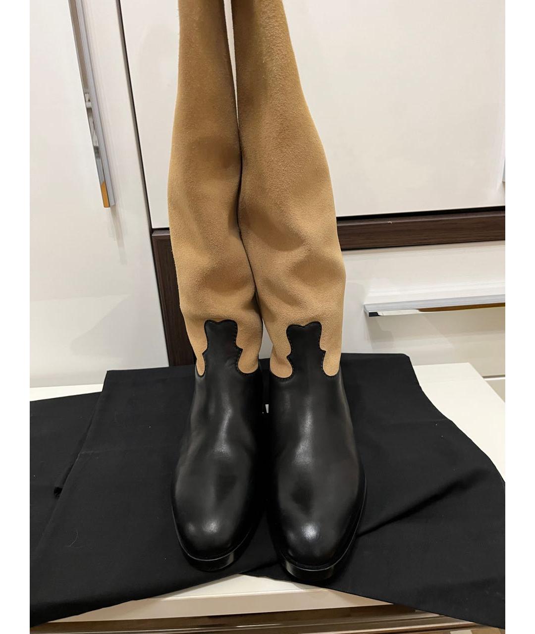 CHANEL Бежевые замшевые ботфорты, фото 3