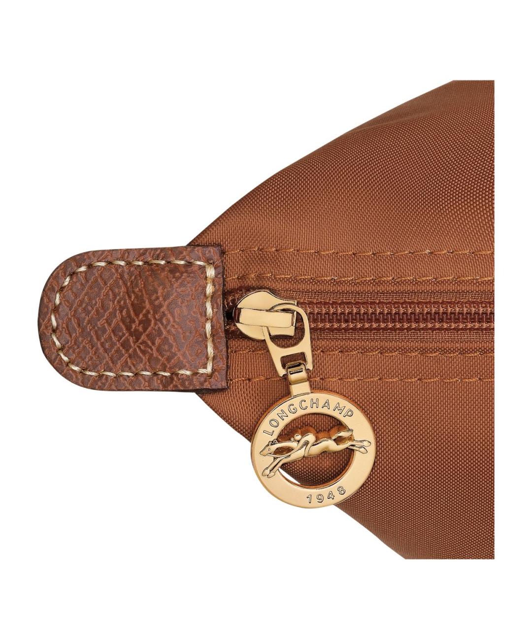 LONGCHAMP Коричневая кожаная сумка с короткими ручками, фото 5