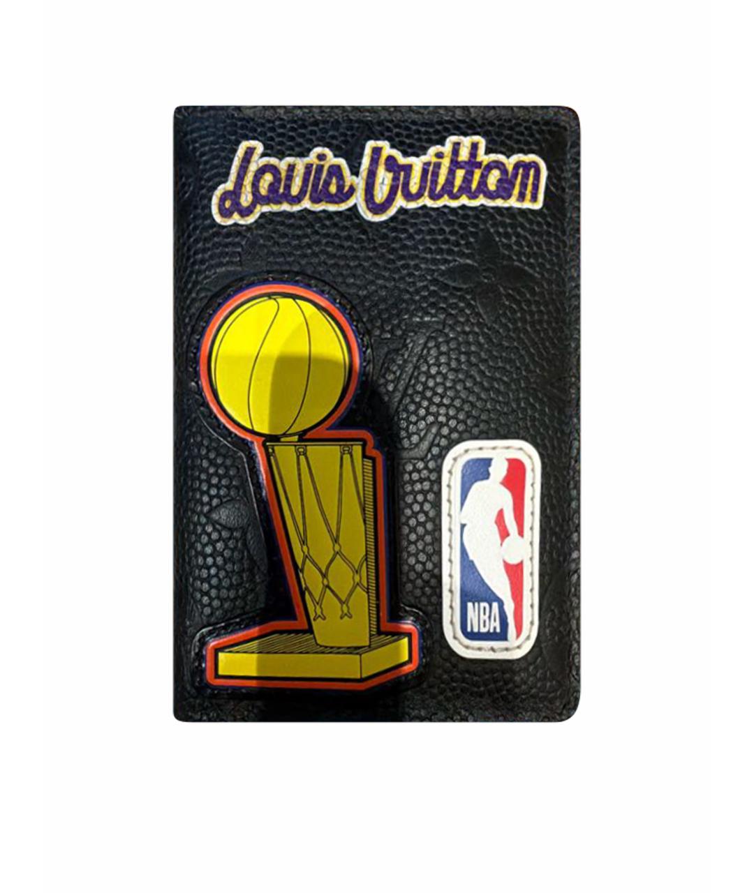 LOUIS VUITTON Черный кожаный кардхолдер, фото 1
