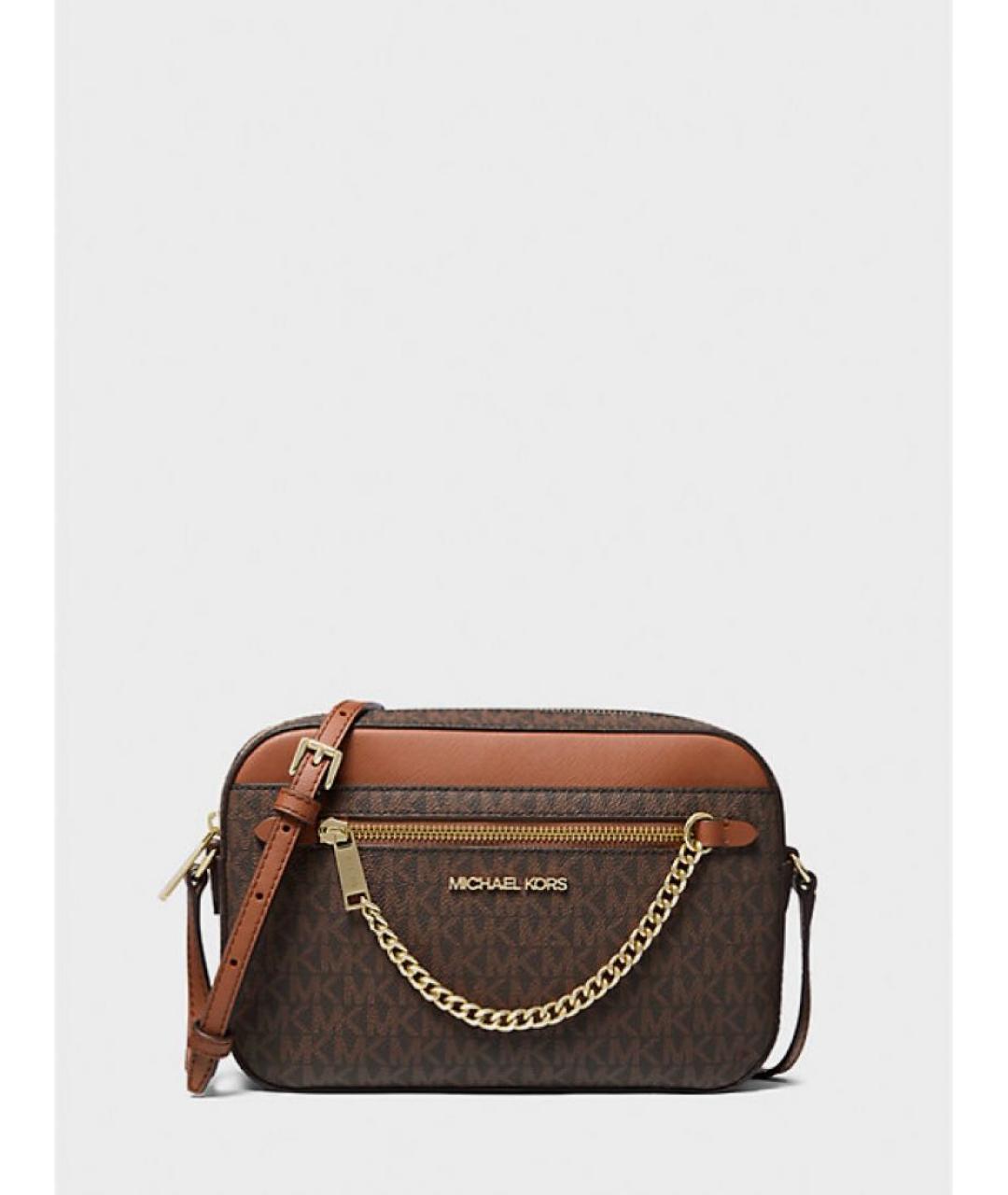 MICHAEL KORS Коричневая сумка через плечо из искусственной кожи, фото 4