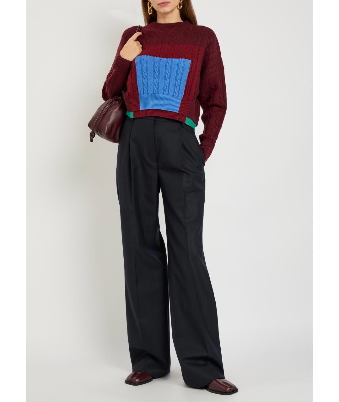 LOEWE Бордовый шерстяной джемпер / свитер, фото 5