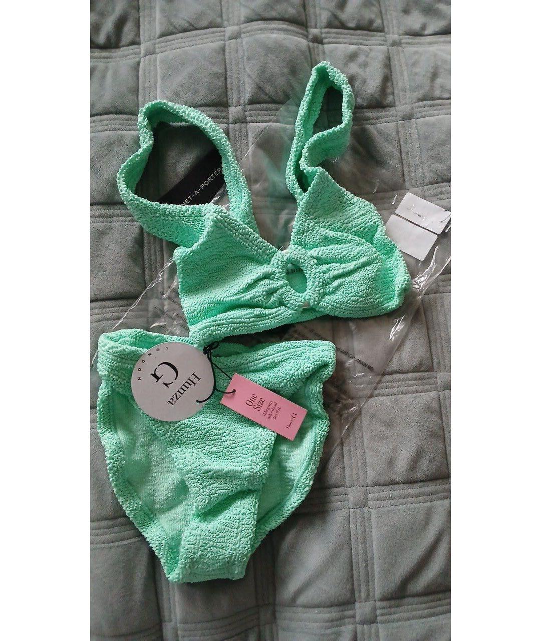 HUNZA G Салатовый полиэстеровый купальник, фото 5