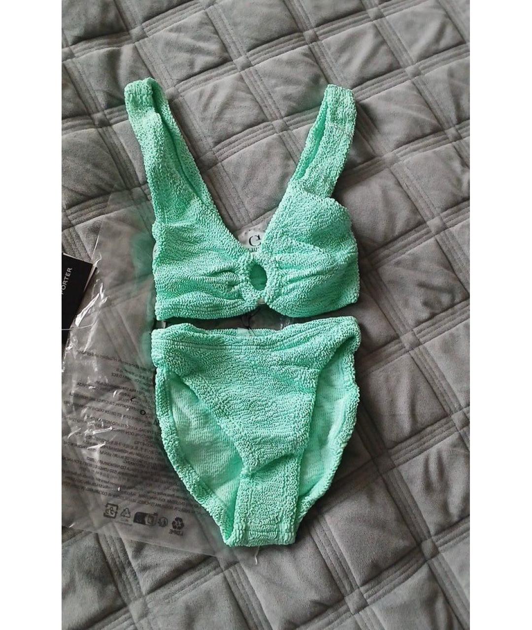 HUNZA G Салатовый полиэстеровый купальник, фото 8
