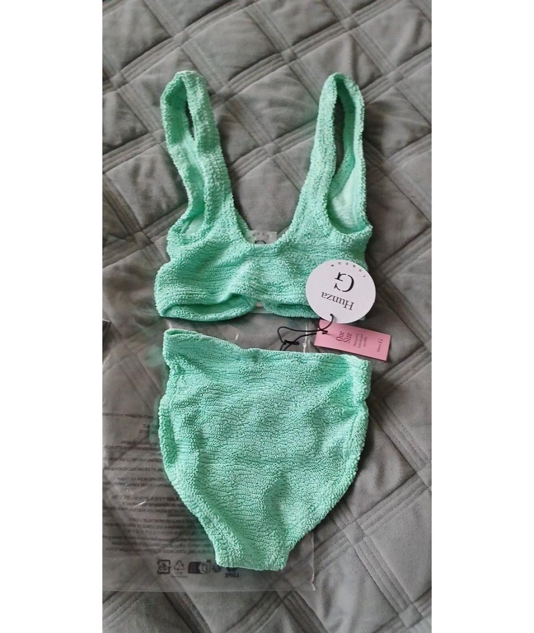 HUNZA G Салатовый полиэстеровый купальник, фото 6