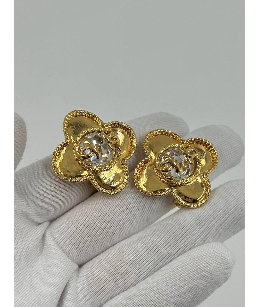 CHANEL Золотые позолоченные клипсы, фото 5