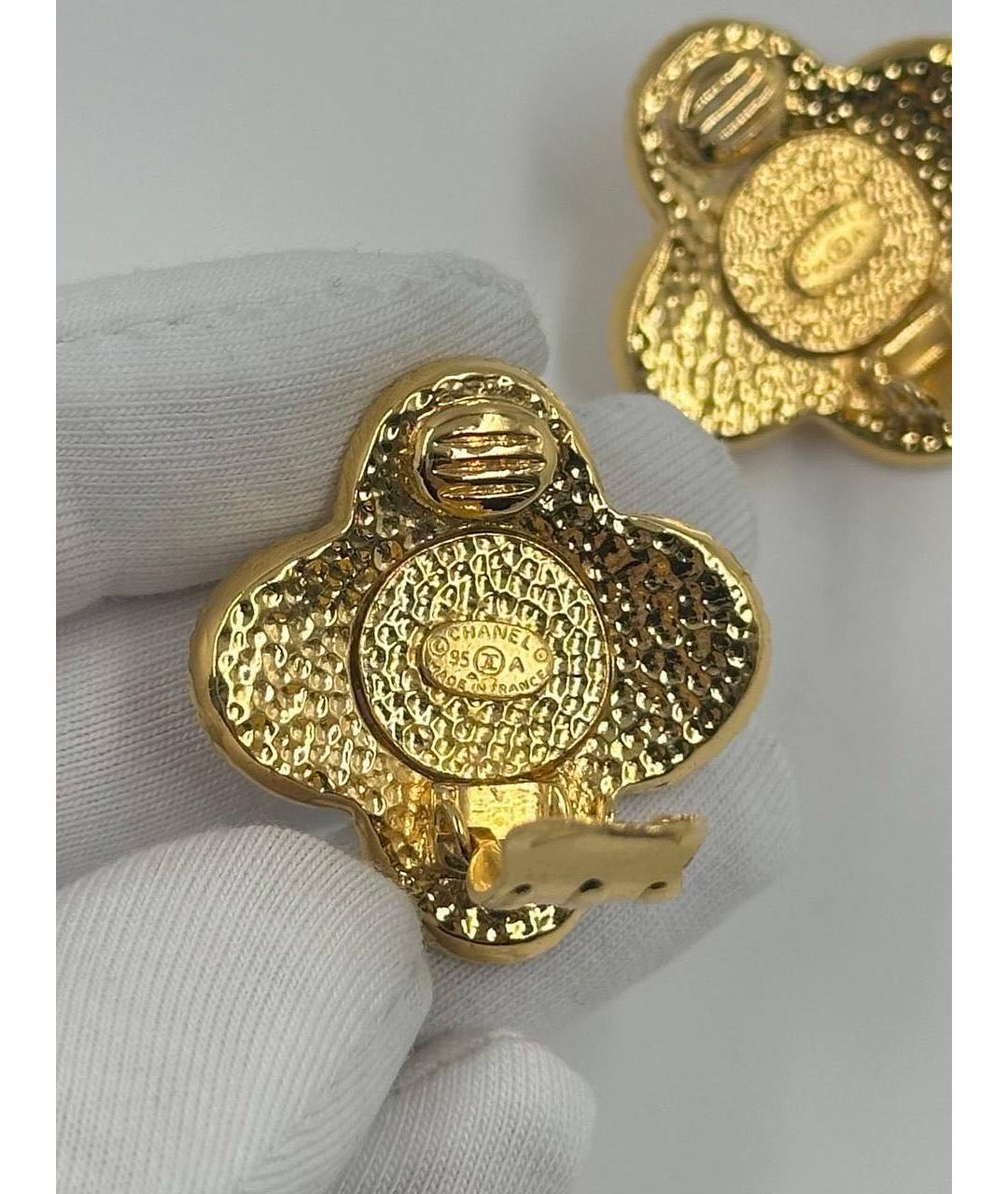 CHANEL Золотые позолоченные клипсы, фото 3