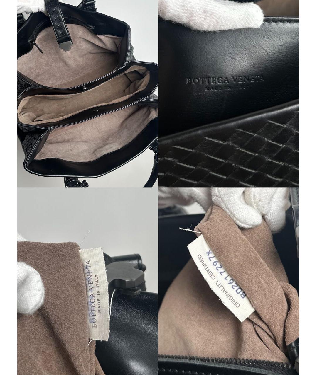 BOTTEGA VENETA Черная кожаная сумка с короткими ручками, фото 8