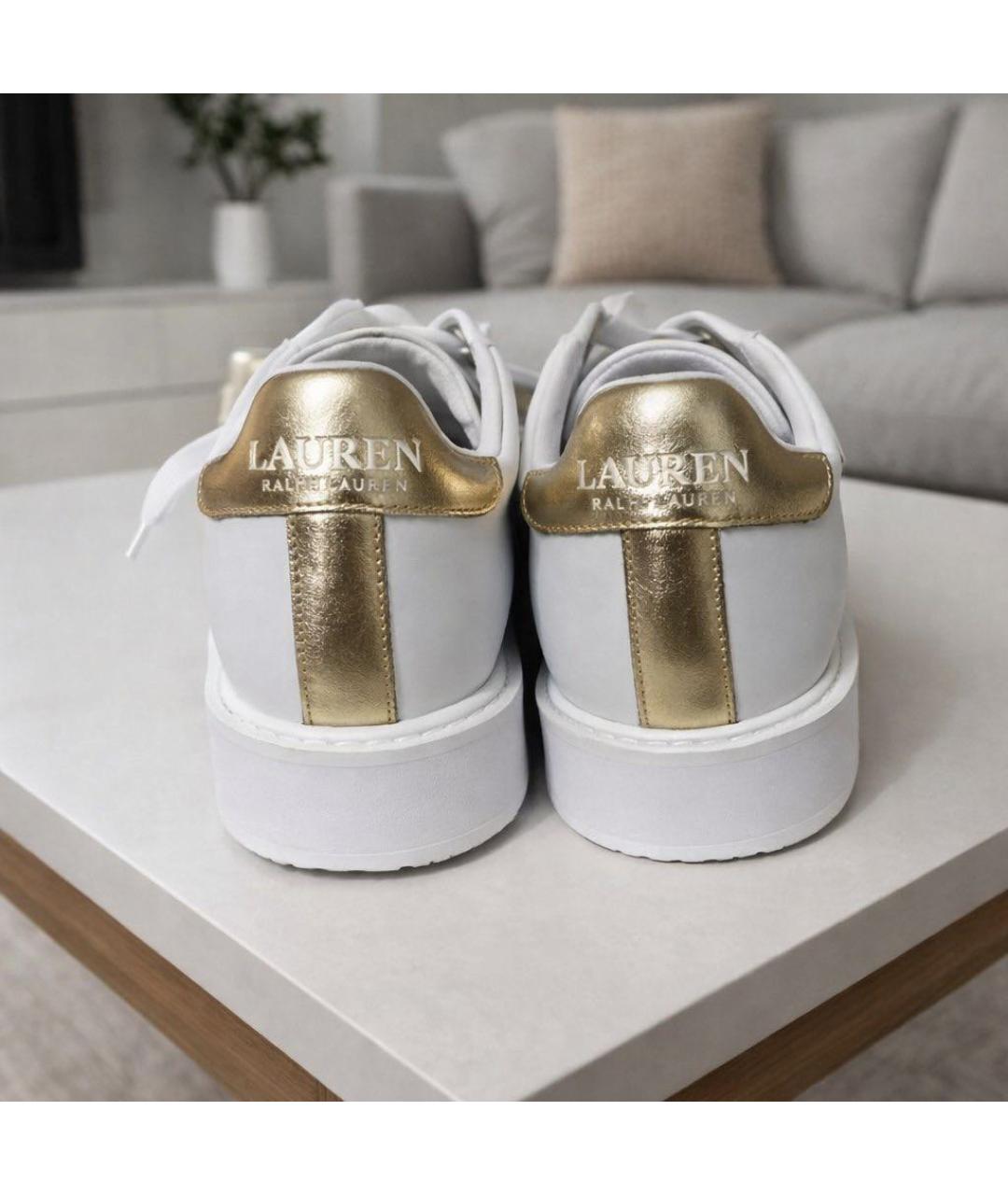 RALPH LAUREN Белые кожаные кроссовки, фото 5
