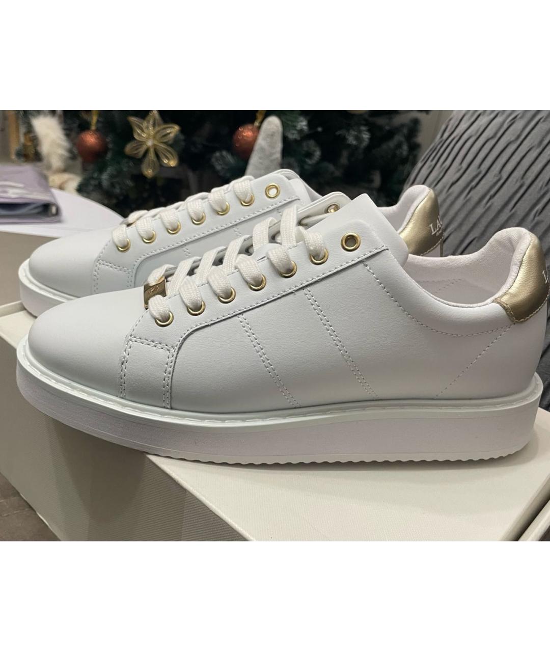 RALPH LAUREN Белые кожаные кроссовки, фото 9