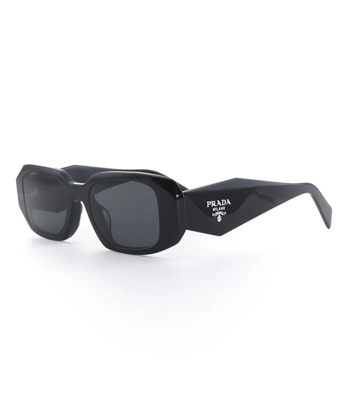 PRADA Черные пластиковые солнцезащитные очки, фото 2