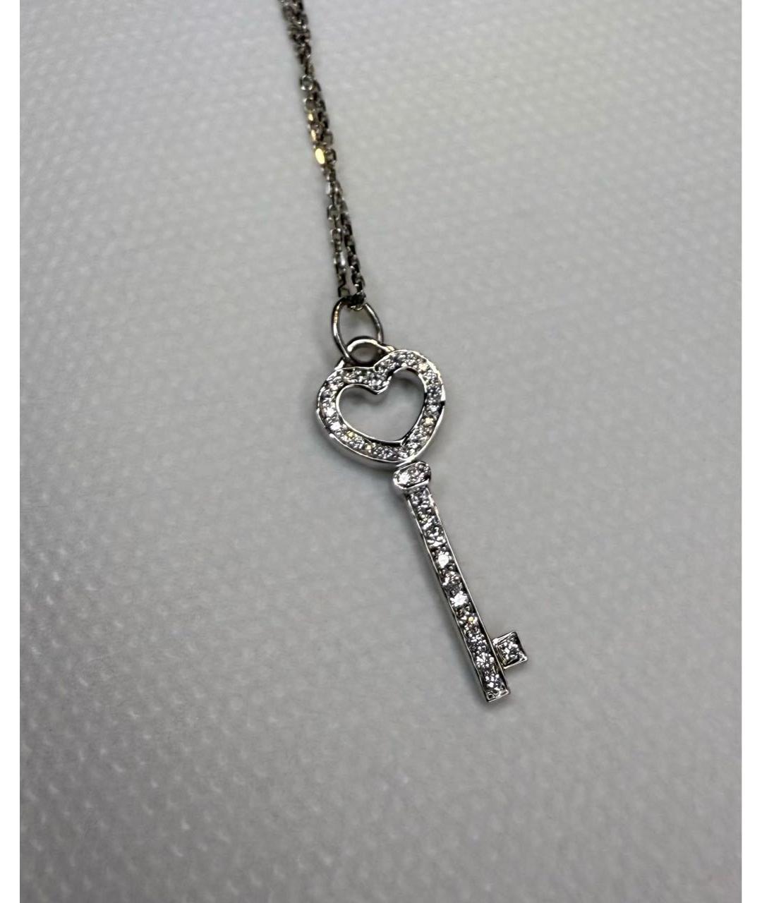 TIFFANY&CO Белая платиновая подвеска, фото 4