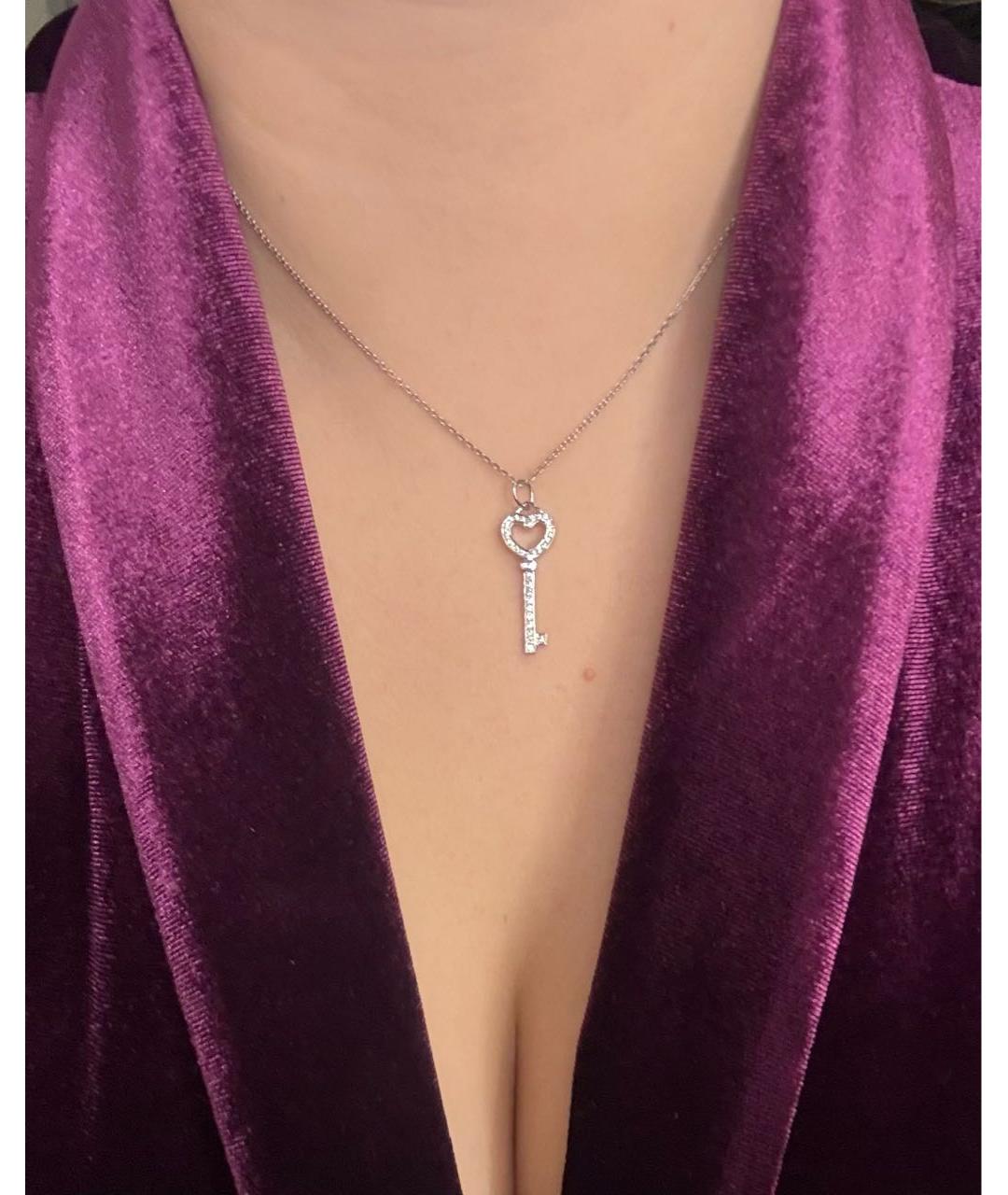 TIFFANY&CO Белая платиновая подвеска, фото 6