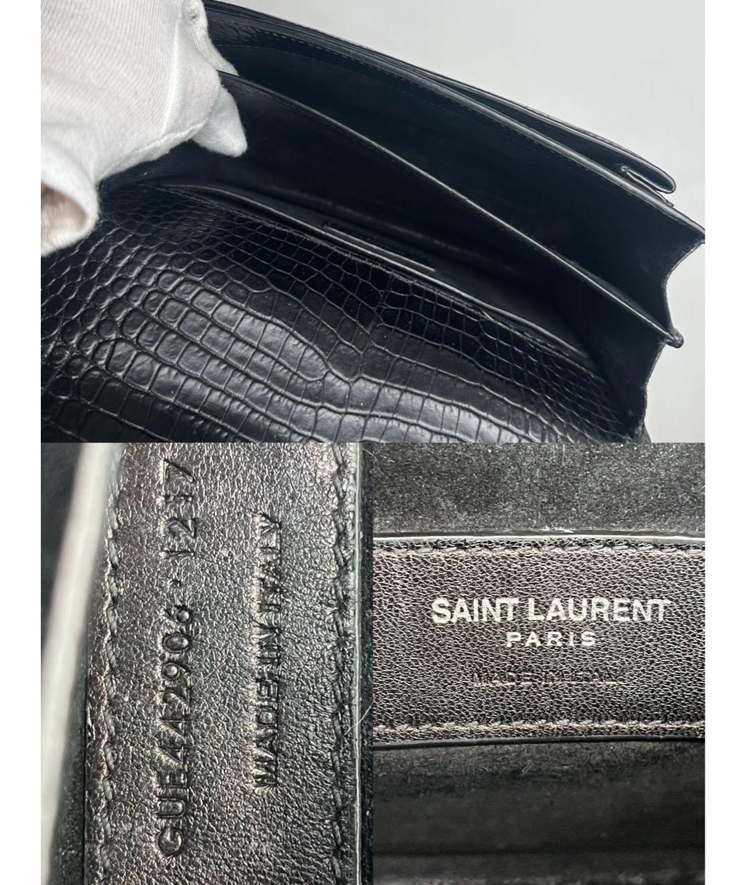 SAINT LAURENT Черная кожаная сумка через плечо, фото 8