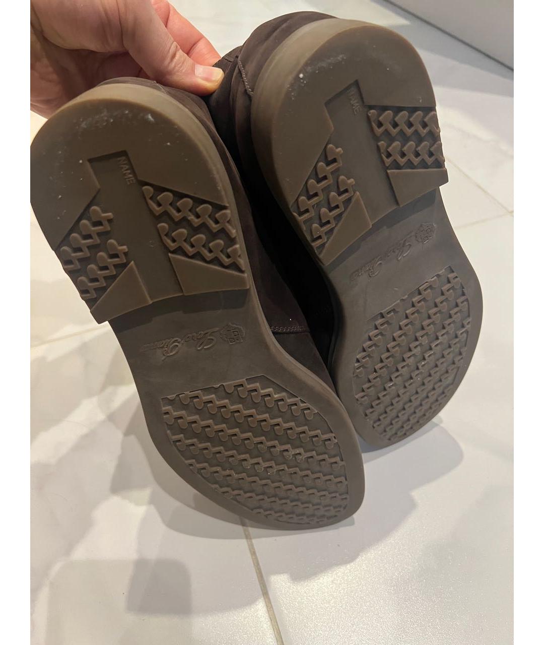 LORO PIANA Коричневые замшевые высокие ботинки, фото 5