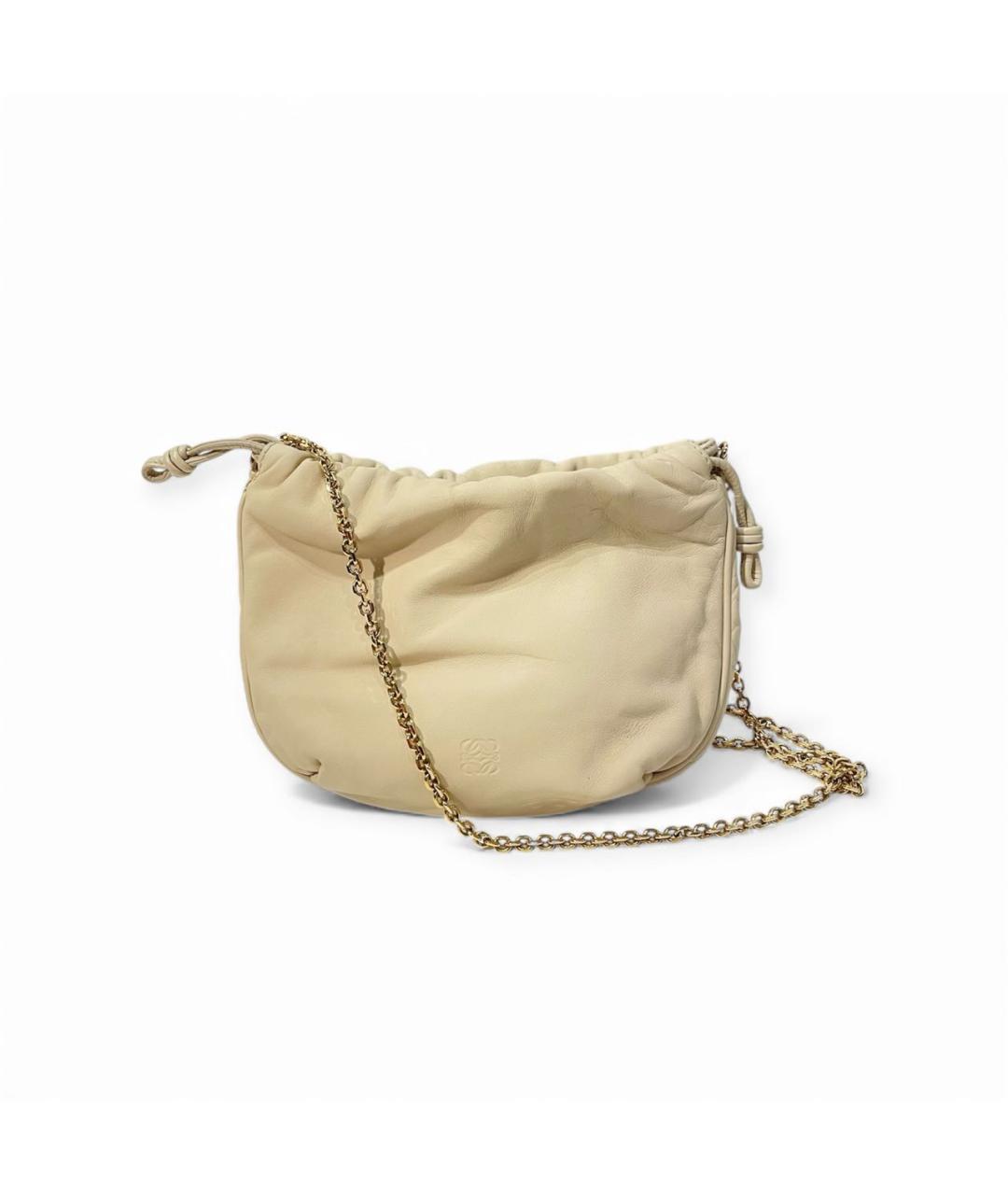 LOEWE Бежевая кожаная сумка через плечо, фото 9