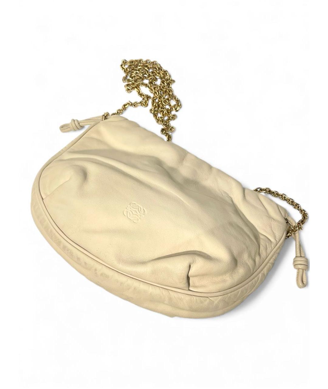 LOEWE Бежевая кожаная сумка через плечо, фото 7