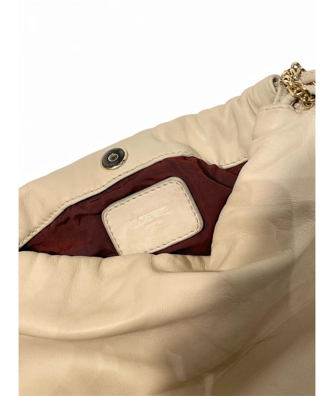 LOEWE Бежевая кожаная сумка через плечо, фото 4