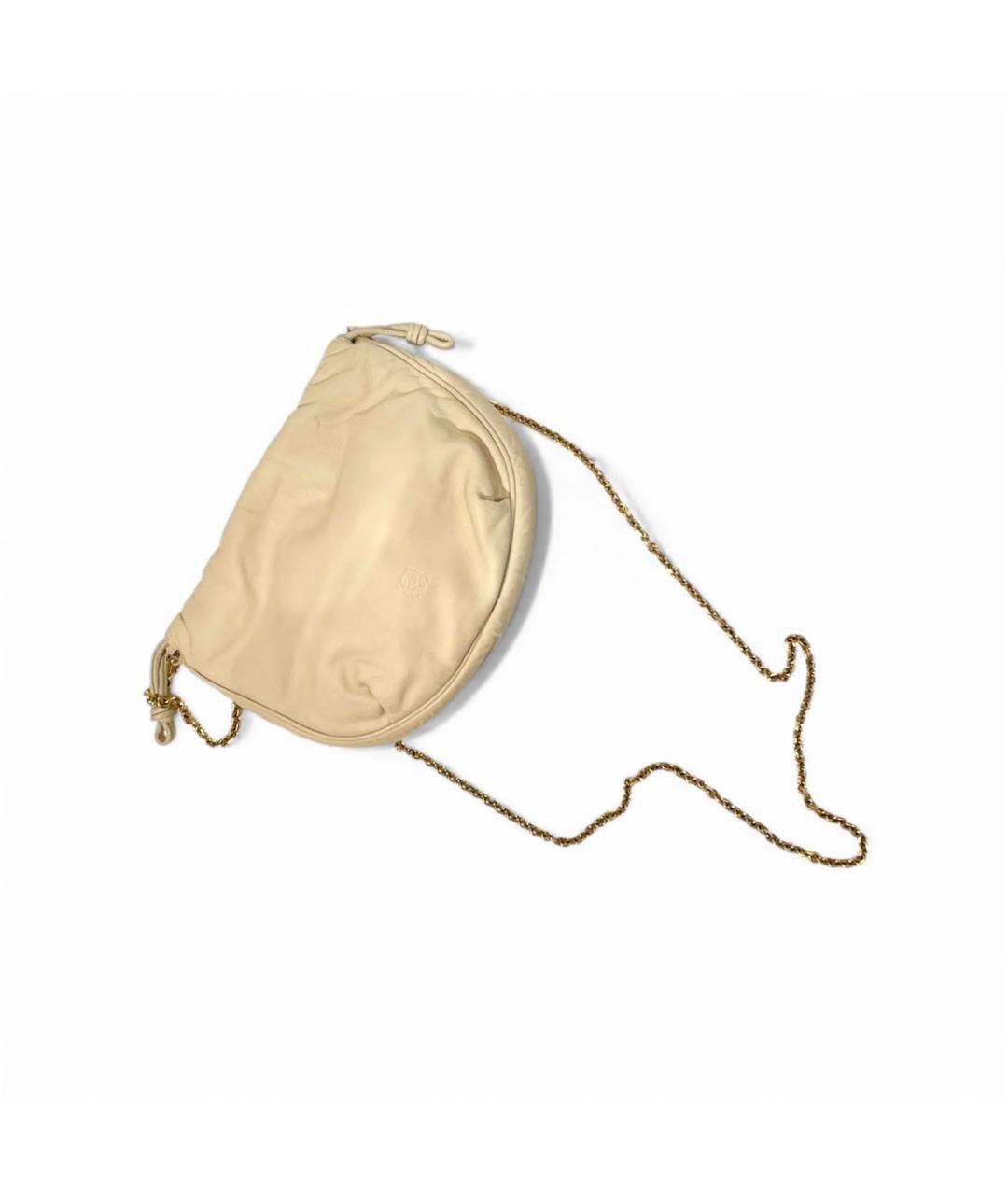 LOEWE Бежевая кожаная сумка через плечо, фото 3