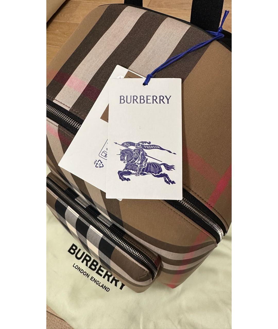 BURBERRY Бежевый тканевый рюкзак, фото 8