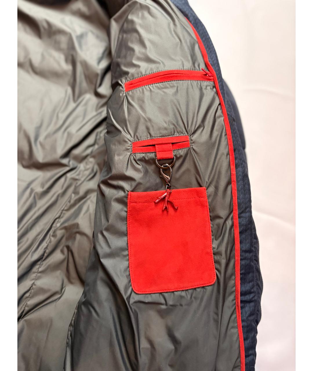 ISAIA Темно-синий полиэстеровый пуховик, фото 5