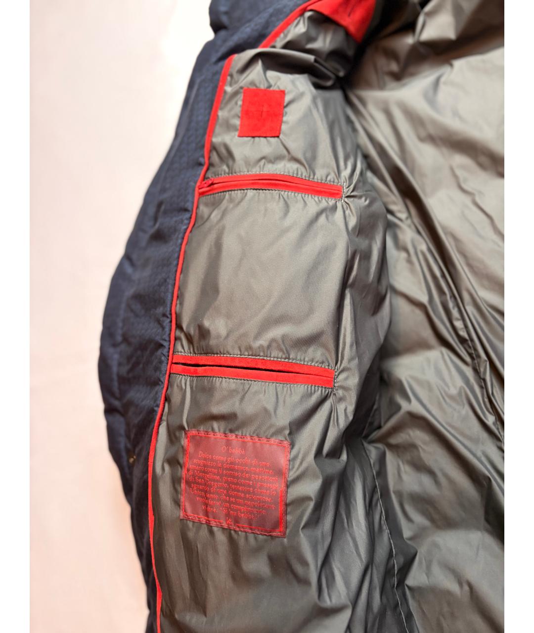 ISAIA Темно-синий полиэстеровый пуховик, фото 4