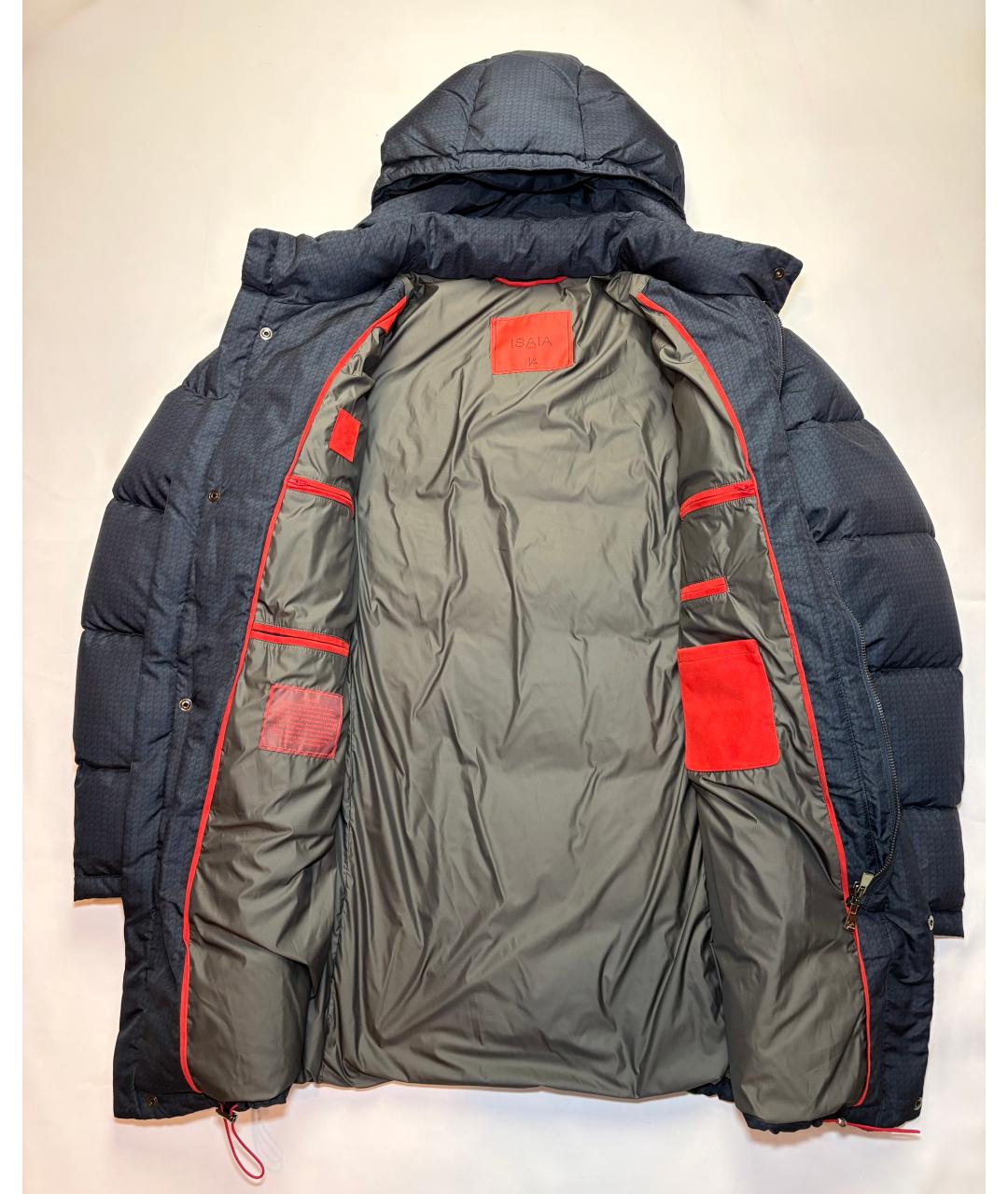 ISAIA Темно-синий полиэстеровый пуховик, фото 3