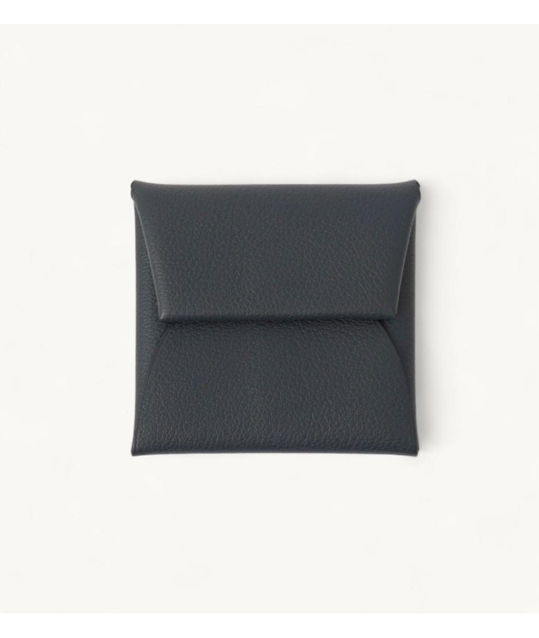 HERMES Антрацитовый кожаный кошелек, фото 7