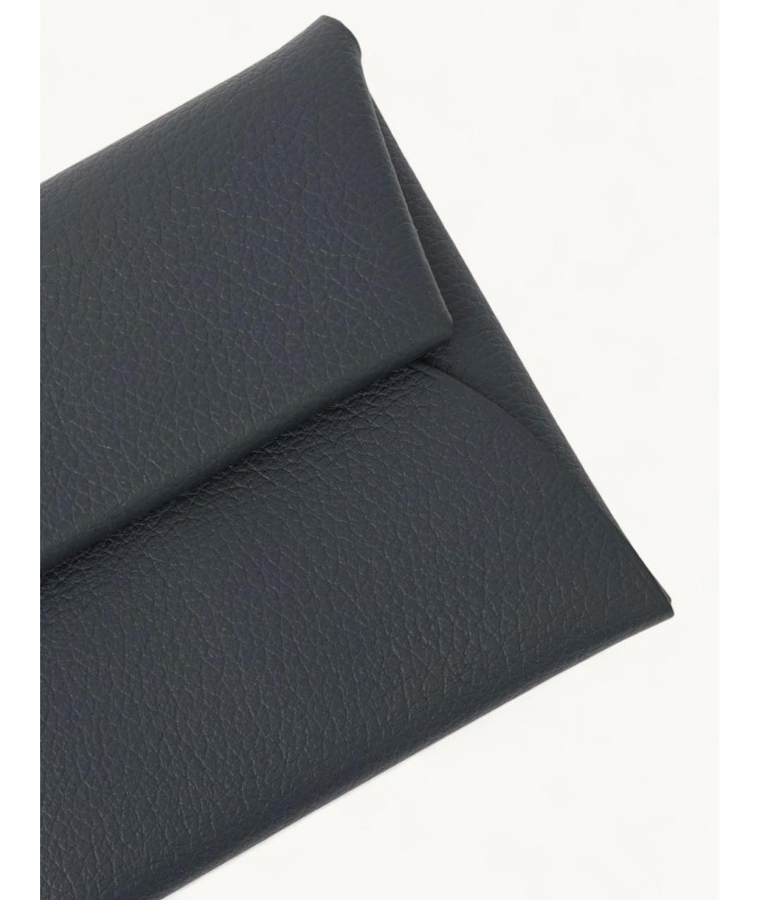 HERMES Антрацитовый кожаный кошелек, фото 3