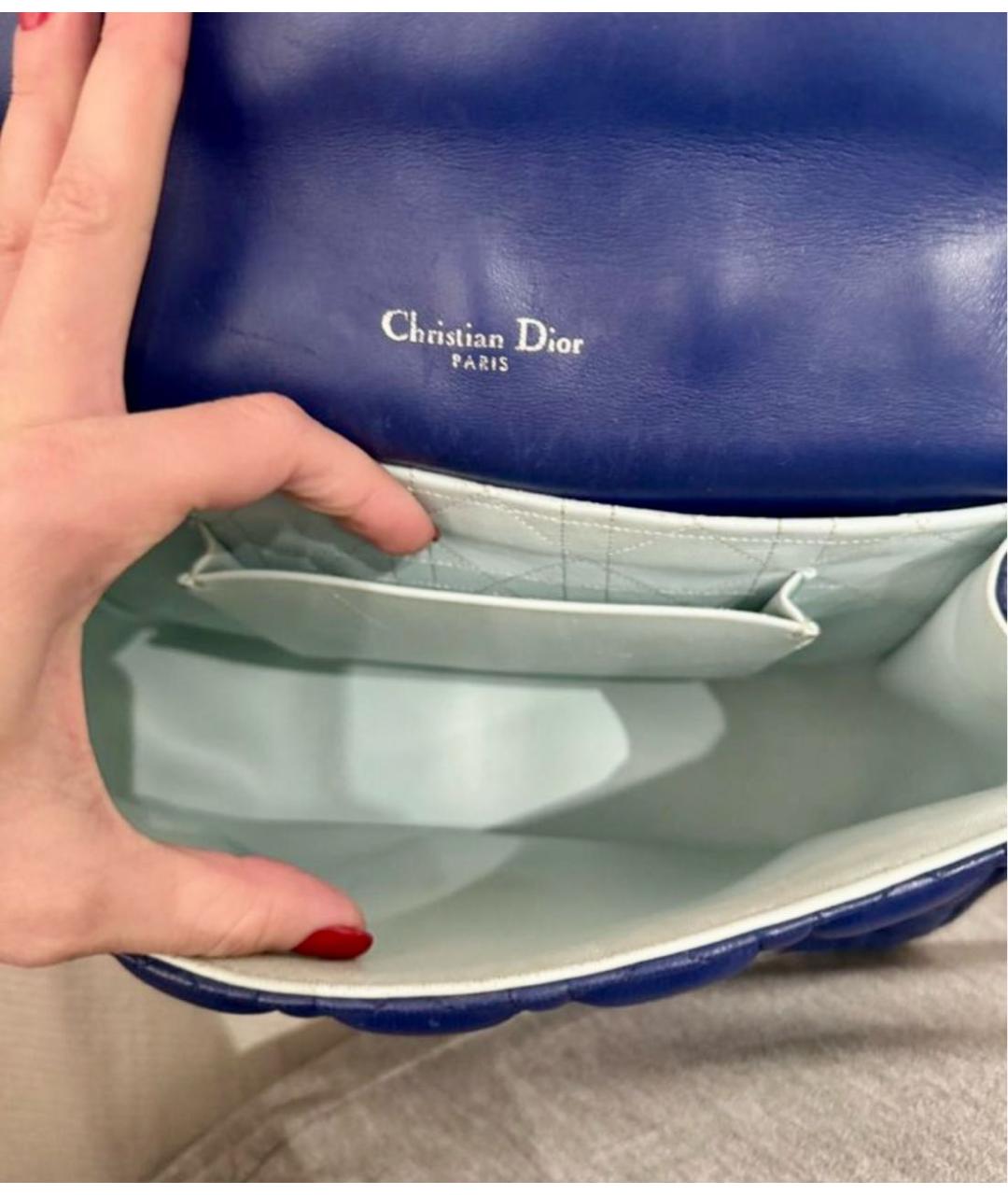 CHRISTIAN DIOR Синяя кожаная сумка через плечо, фото 4