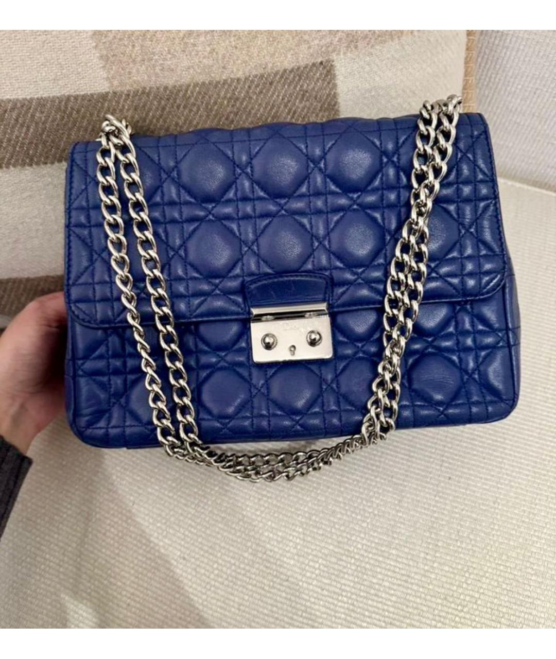 CHRISTIAN DIOR Синяя кожаная сумка через плечо, фото 9