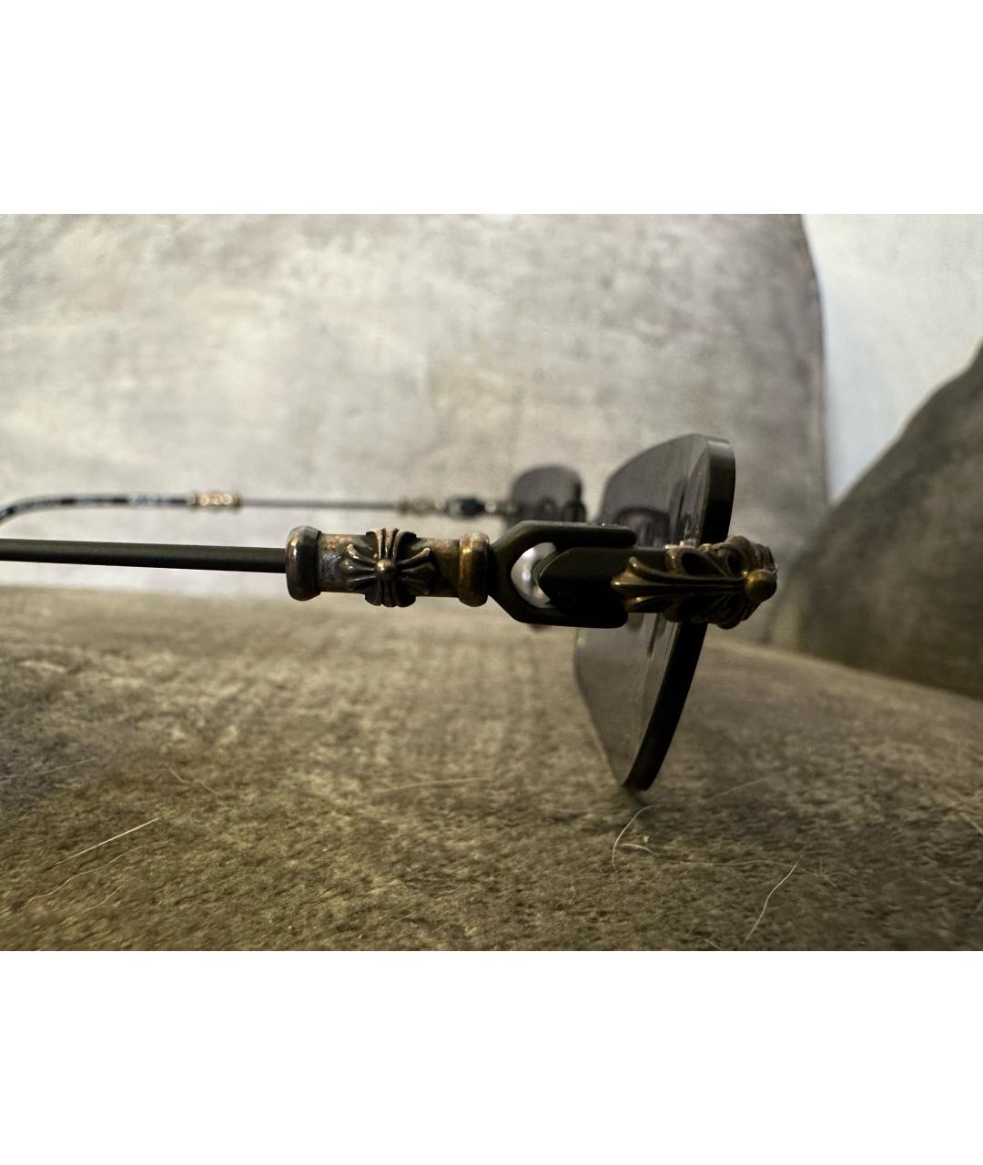 CHROME HEARTS Черные металлические солнцезащитные очки, фото 4