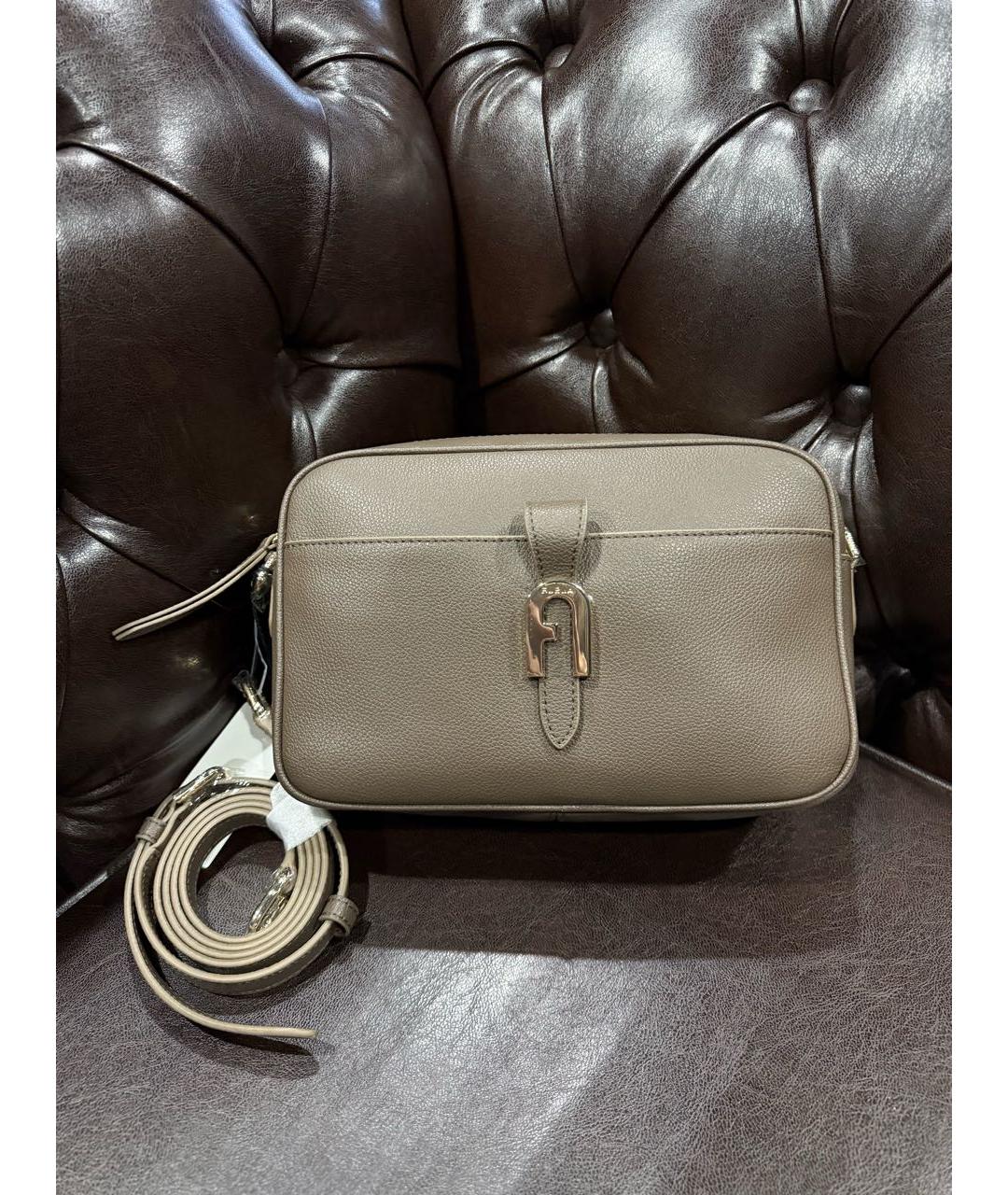 FURLA Коричневая кожаная сумка через плечо, фото 8