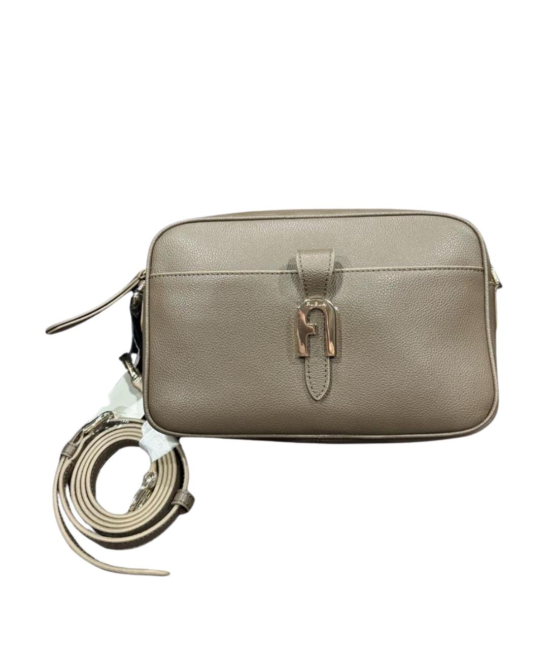 FURLA Коричневая кожаная сумка через плечо, фото 1