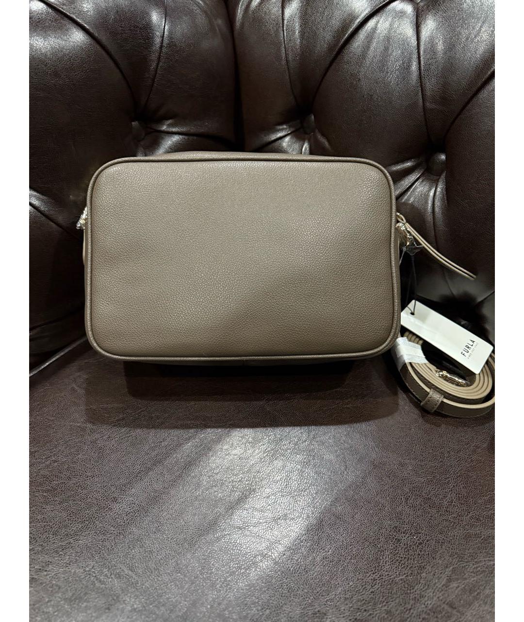 FURLA Коричневая кожаная сумка через плечо, фото 3