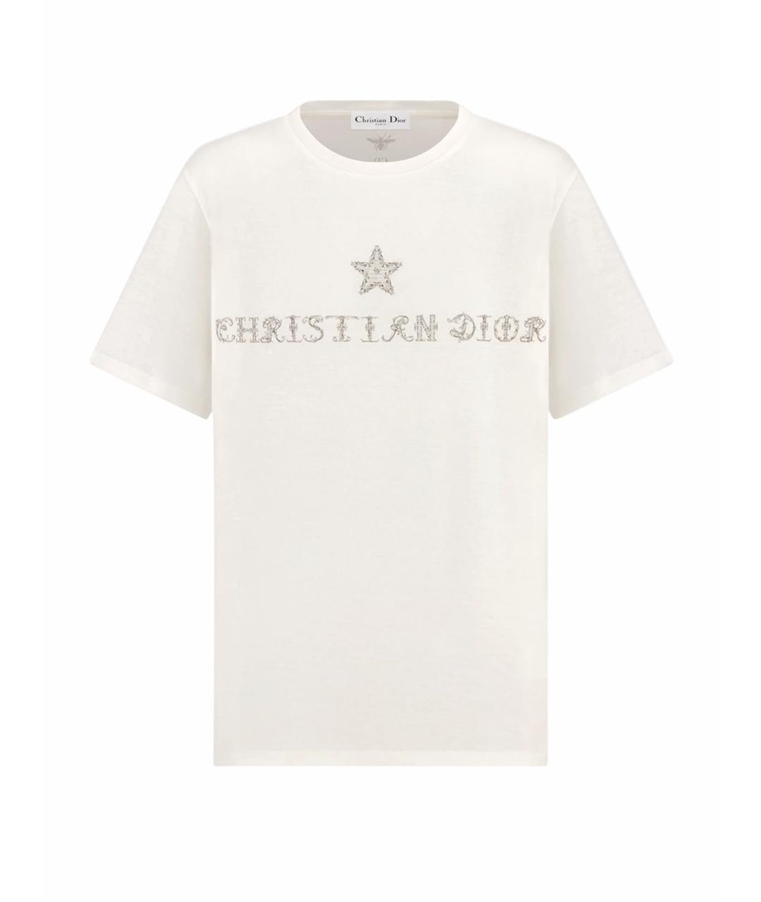 CHRISTIAN DIOR Белая хлопковая футболка, фото 1