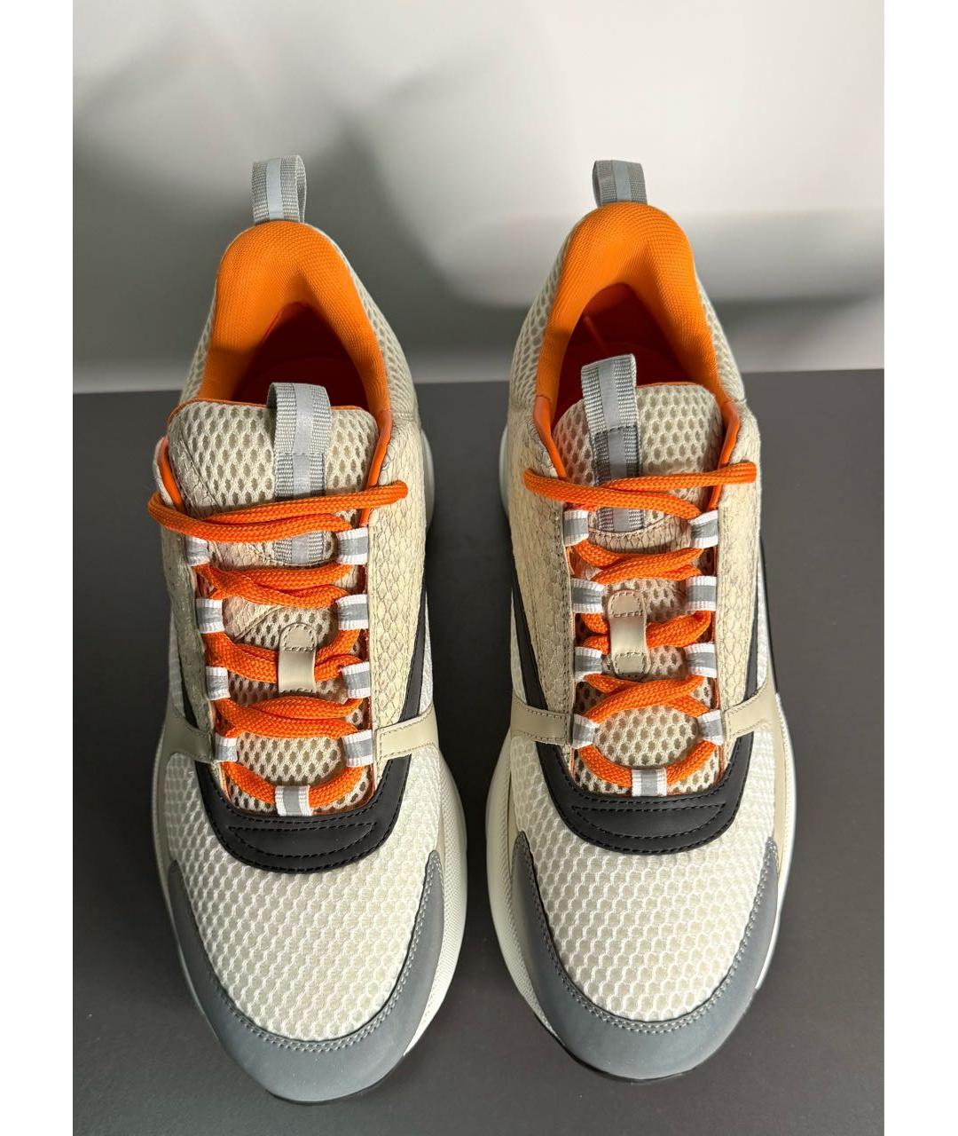 CHRISTIAN DIOR Бежевые низкие кроссовки / кеды из экзотической кожи, фото 2