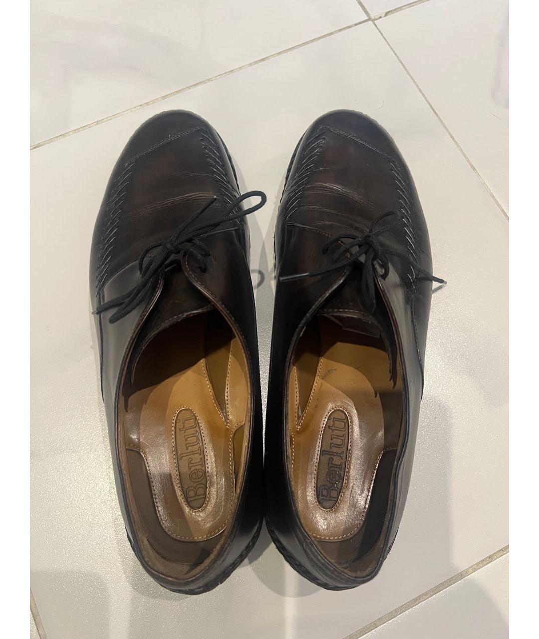 BERLUTI Коричневые кожаные низкие ботинки, фото 3