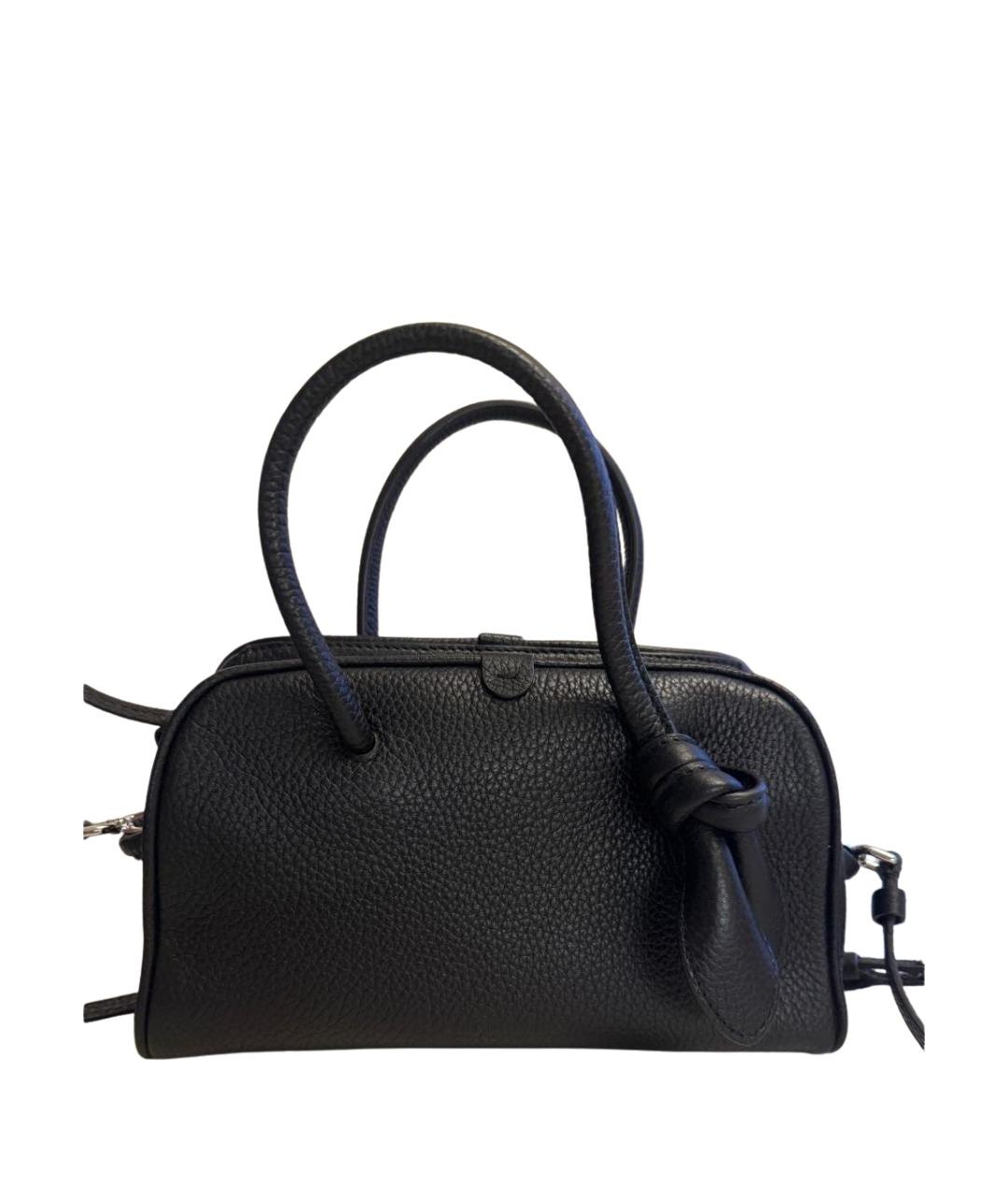 JACQUEMUS Черная кожаная сумка через плечо, фото 1